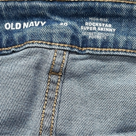 Old Navy Womens High Waist Rockstar Super Skinny Ripped Ankle Jeans Plus Size 20 - Picture 10 of 11